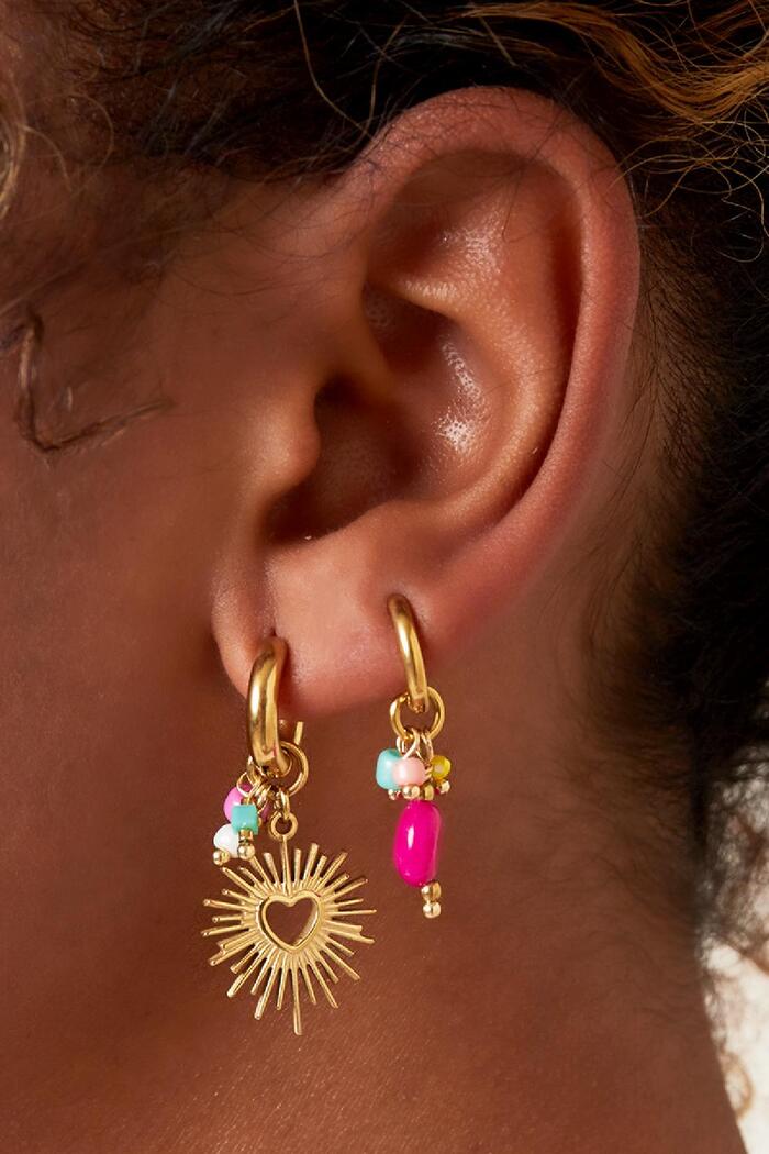 Boucles d'oreilles coeur pendantes Acier inoxydable Image3